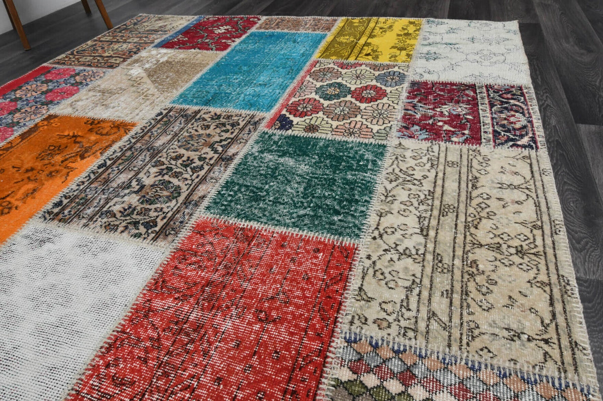 Tek parça patchwork vintage halı 202x298 cm (6,02 m²) – Pera Halı