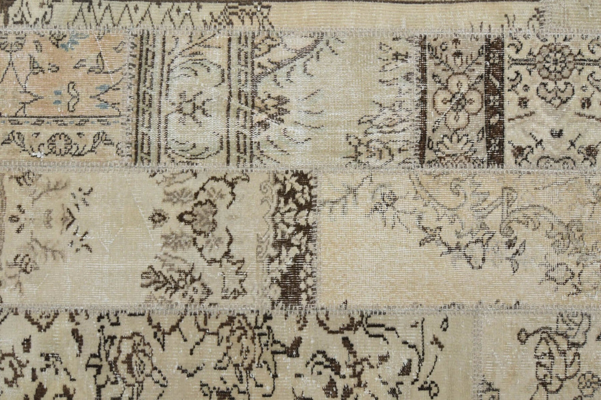 Salon için oryantal desenli patchwork vintage halı – 203x298 cm