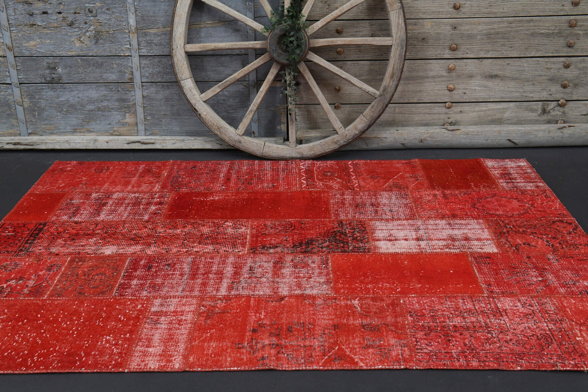 Tek parça patchwork vintage halı 172x243 cm (4,18 m²) – Pera Halı