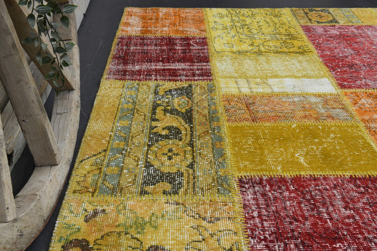 5,95 m² patchwork vintage halı – Anadolu, 1970'ler