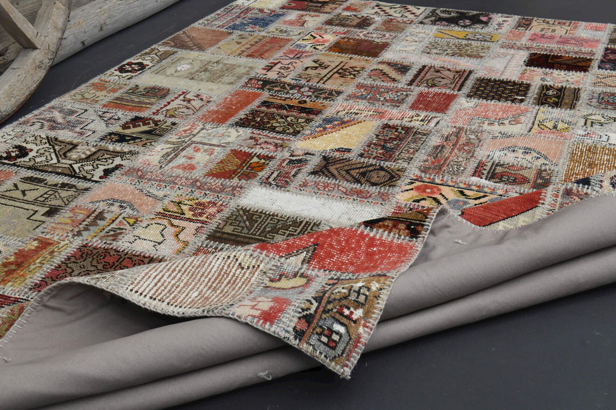 6,1 m² patchwork vintage halı – Anadolu, 1960'lar