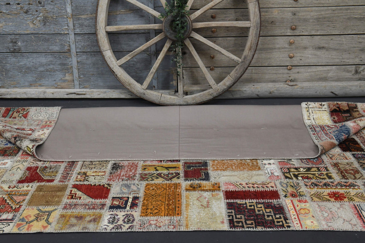 Patchwork vintage halı 202x302 cm, 5 mm hav, yün