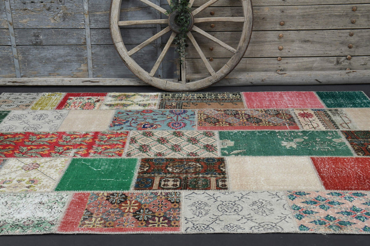 Tek parça patchwork vintage halı 200x299 cm (5,98 m²) – Pera Halı