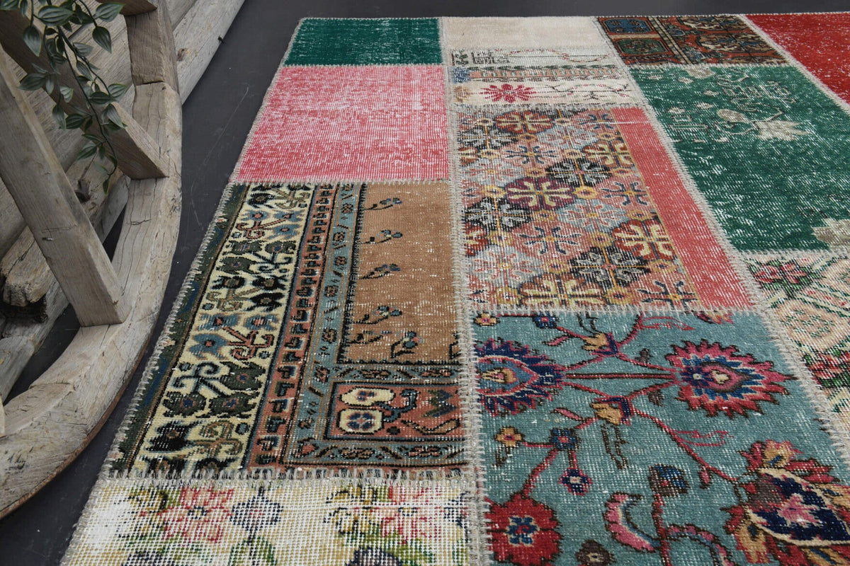 5,98 m² patchwork vintage halı – Anadolu, 1970'ler