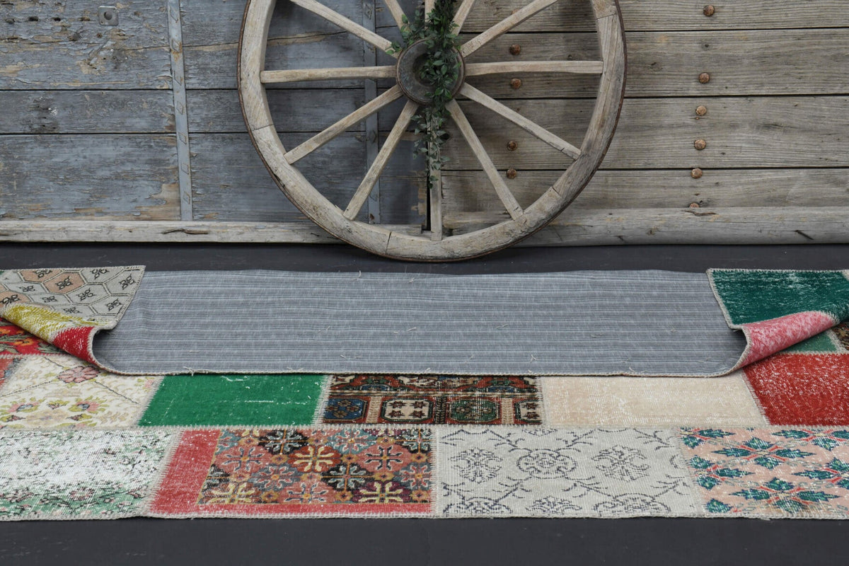Patchwork vintage halı 200x299 cm, 5 mm hav, yün