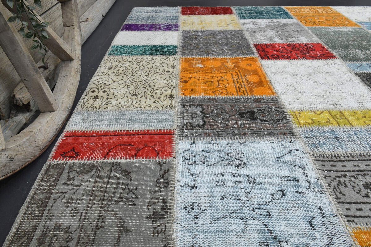 6,09 m² patchwork vintage halı – Anadolu, 1960'lar