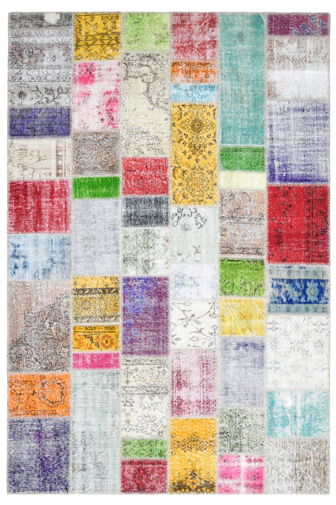 El yapımı vintage halı 201x300 cm düz desenli yün - detay görünümü