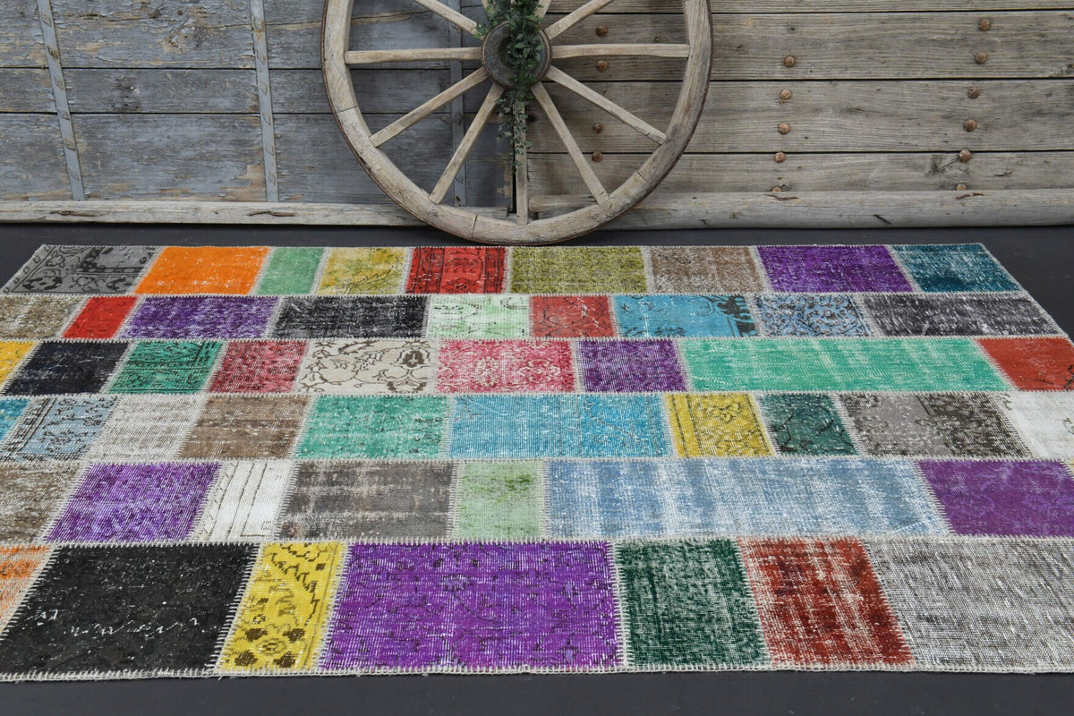 Tek parça patchwork vintage halı 196x294 cm (5,76 m²) – Pera Halı