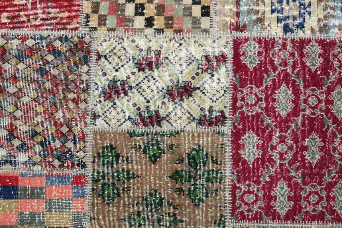 5,89 m² patchwork vintage halı – Anadolu, 1960'lar