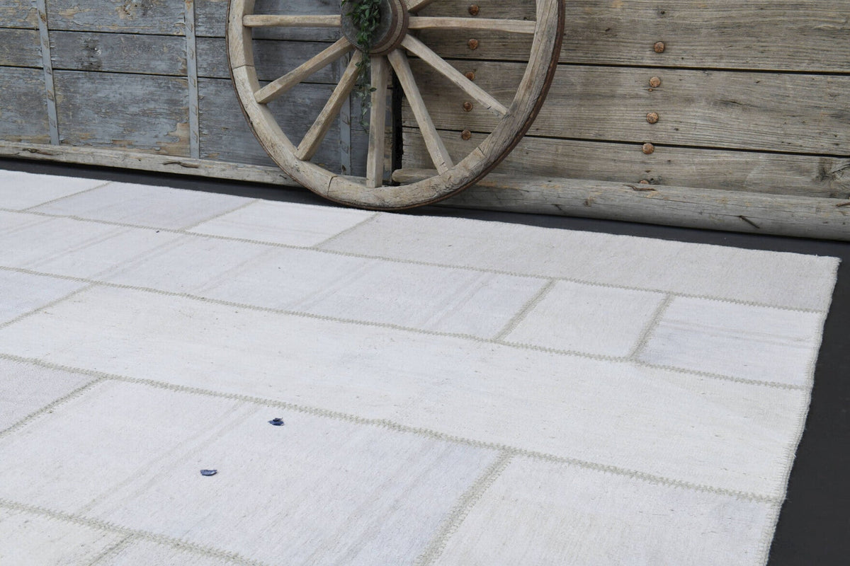 Salon için düz zeminli patchwork vintage halı – 245x295 cm