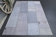 1960'lardan Anadolu kökenli oryantal desenli el dokuma vintage kilim, 194x295 cm