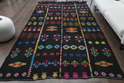1960'lardan Anadolu kökenli oryantal desenli el dokuma vintage kilim, 190x347 cm