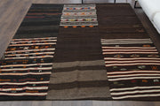 1960'lardan Anadolu kökenli oryantal desenli el dokuma vintage kilim, 199x231 cm