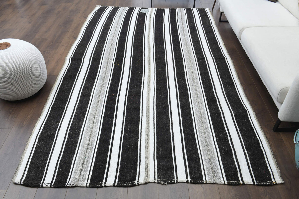 El yapımı vintage halı 183x295 cm oryantal desenli yün - detay görünümü