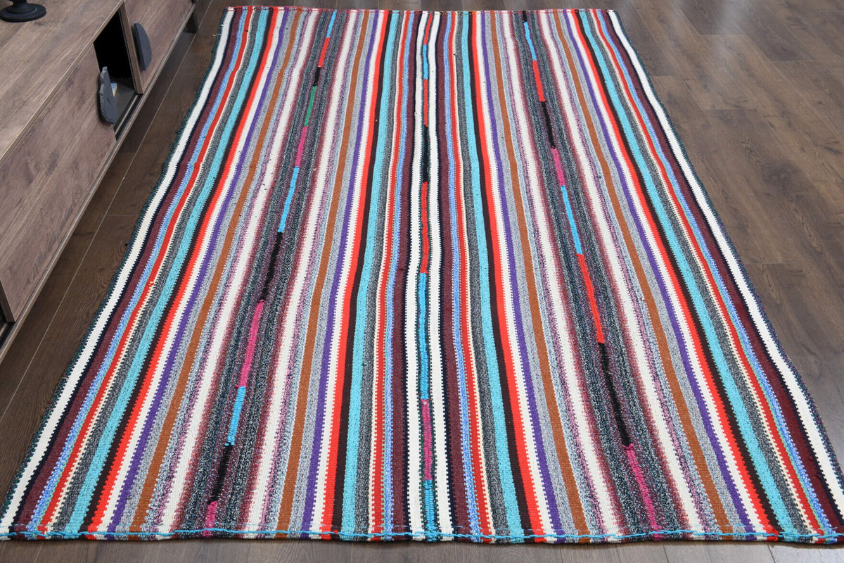 Handmade Vintage Area Kilim Rug