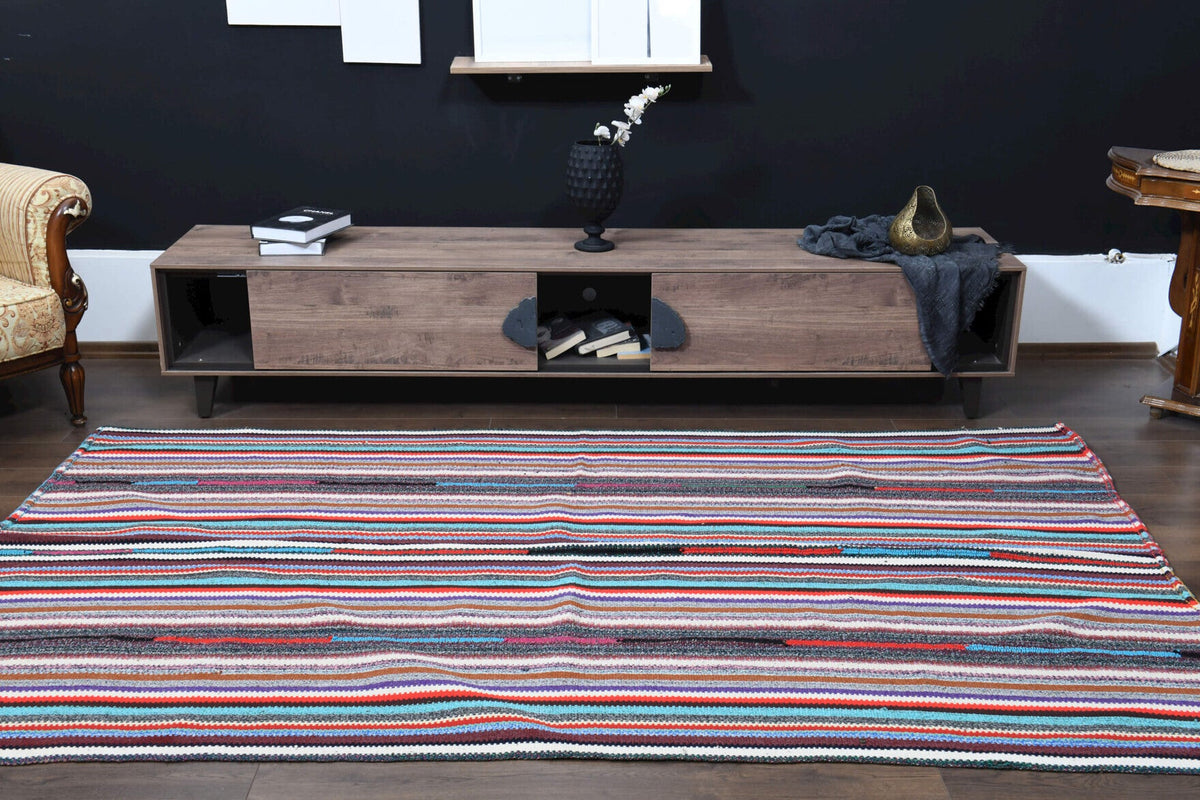 Handmade Vintage Area Kilim Rug