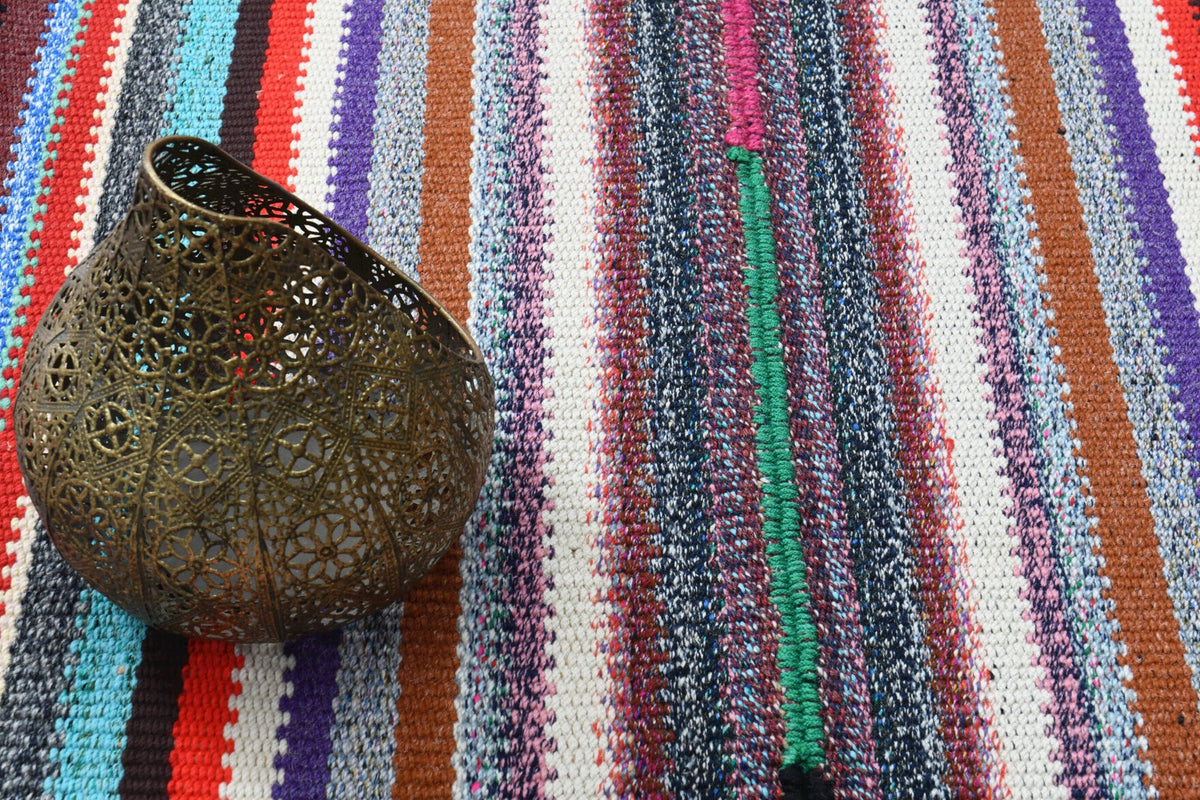 Handmade Vintage Area Kilim Rug