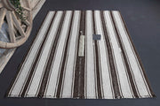 1960'lardan Anadolu kökenli çizgili el dokuma vintage kilim, 156x190 cm