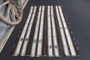 1960'lardan Anadolu kökenli çizgili el dokuma vintage kilim, 127x200 cm