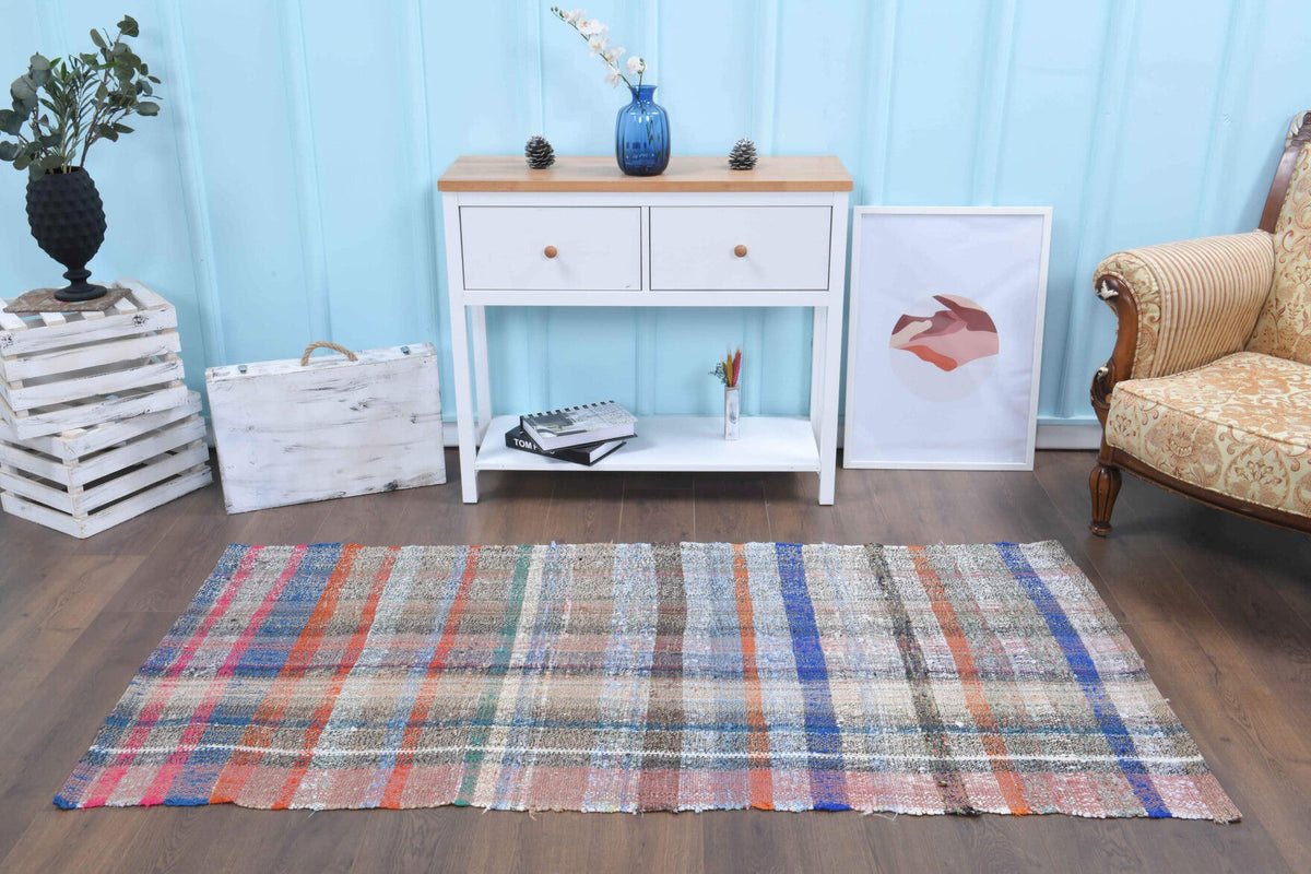 Tek parça el dokuma vintage kilim 97x206 cm (2 m²) – Pera Halı