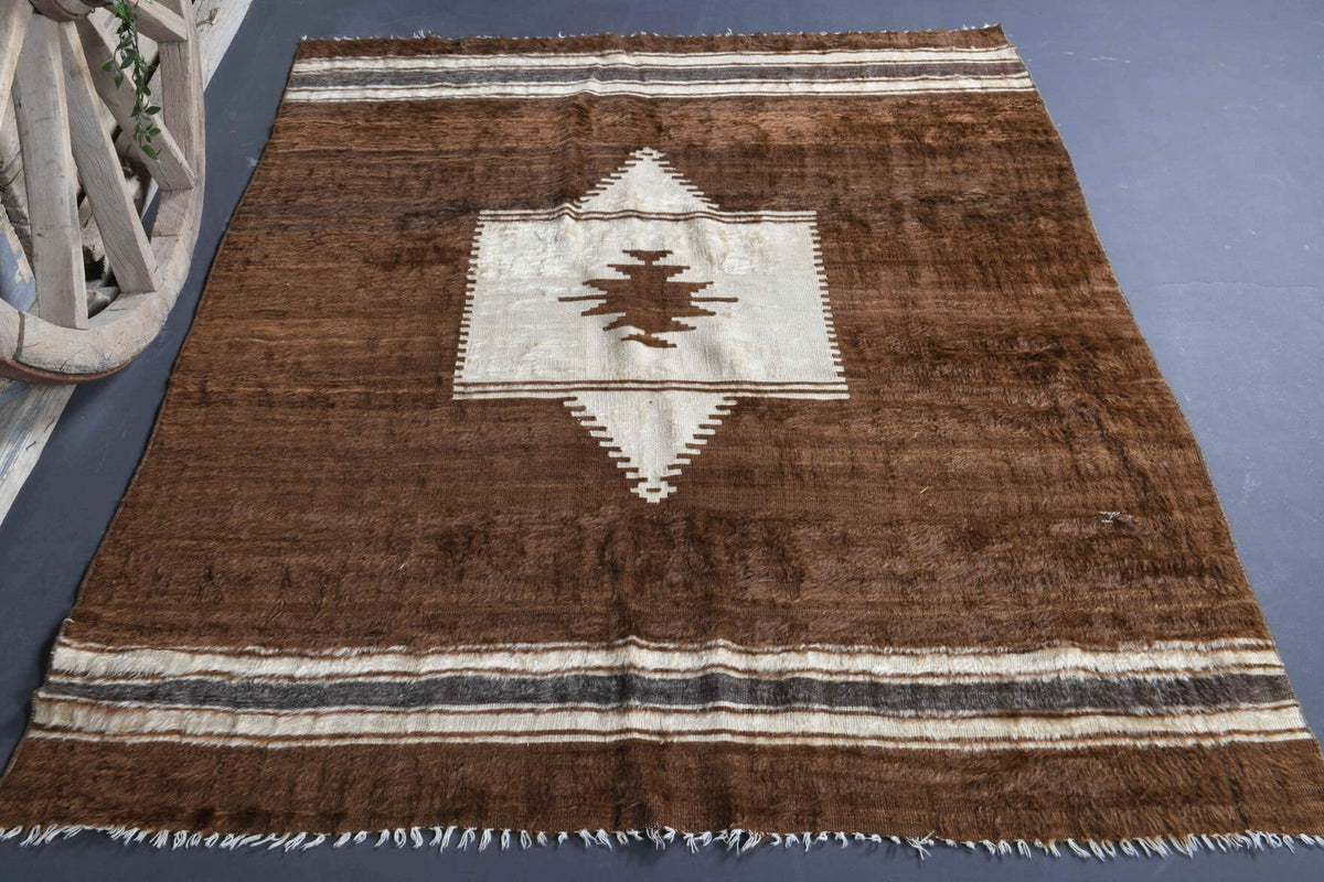 Brown Medallion Kilim Rug
