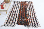 1960'lardan Anadolu kökenli ikat desenli el dokuma vintage kilim, 132x217 cm