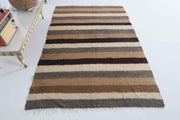 1960'lardan Anadolu kökenli çizgili el dokuma vintage kilim, 126x187 cm