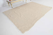 1960'lardan Anadolu kökenli düz zeminli el dokuma vintage kilim, 132x190 cm