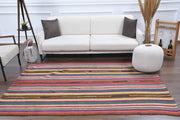 1960'lardan Anadolu kökenli çizgili el dokuma vintage kilim, 167x231 cm