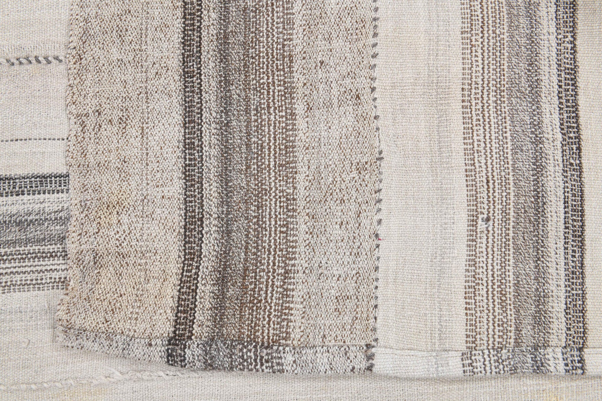 El yapımı vintage halı 150x241 cm çizgili desenli yün - farklı açıdan görünüm