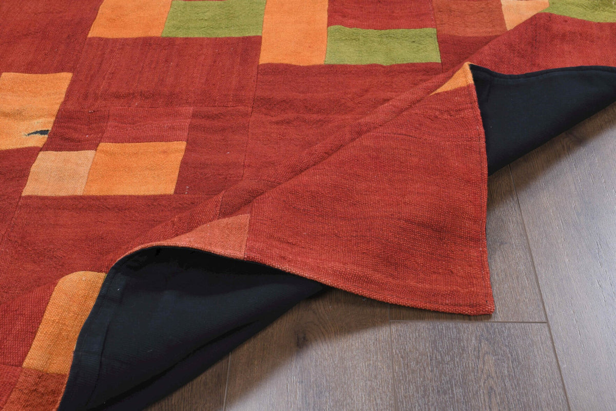 Yatak odası için düz zeminli patchwork vintage halı – 155x204 cm