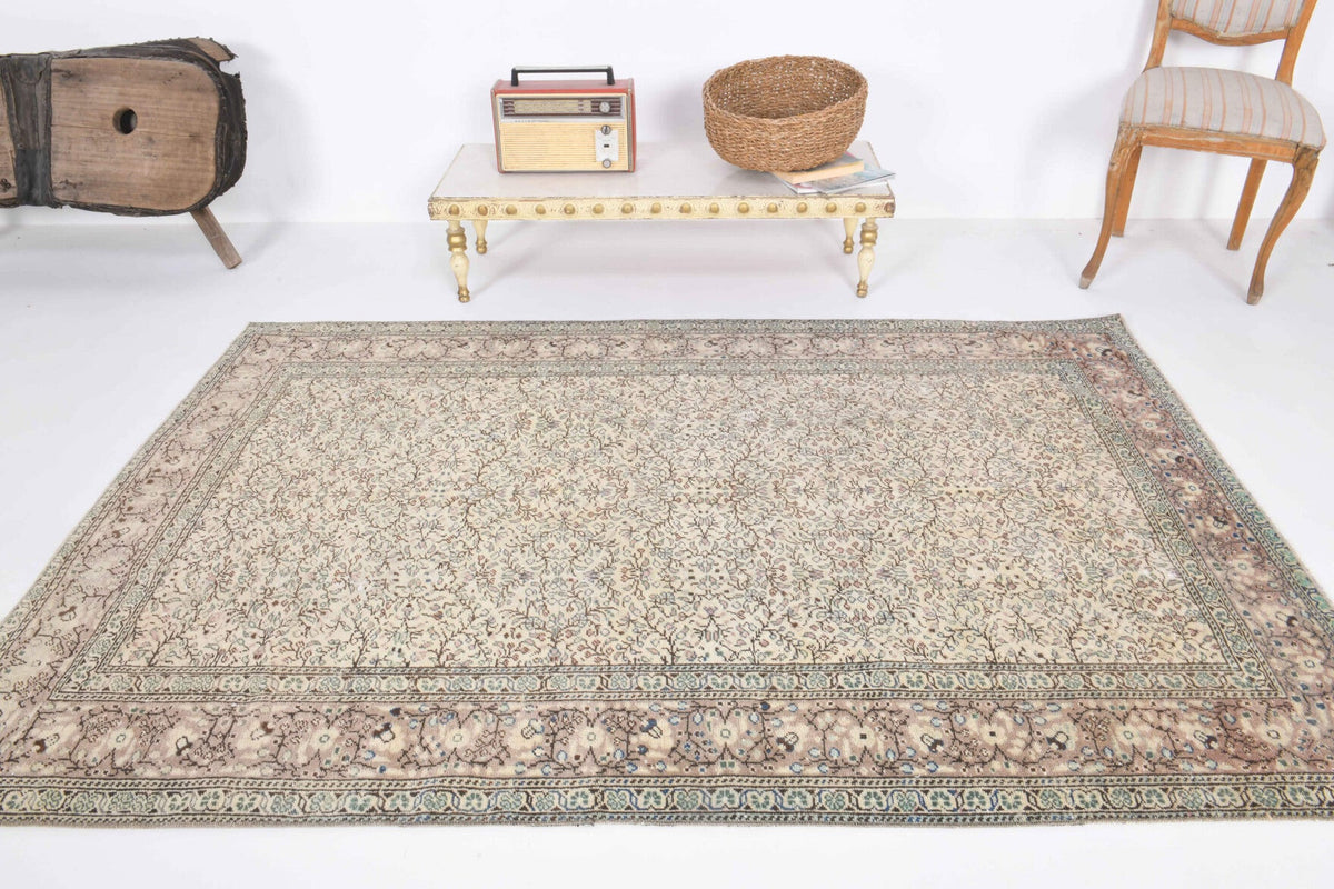 Tek parça el dokuma vintage halı 138x230 cm (3,17 m²) – Pera Halı