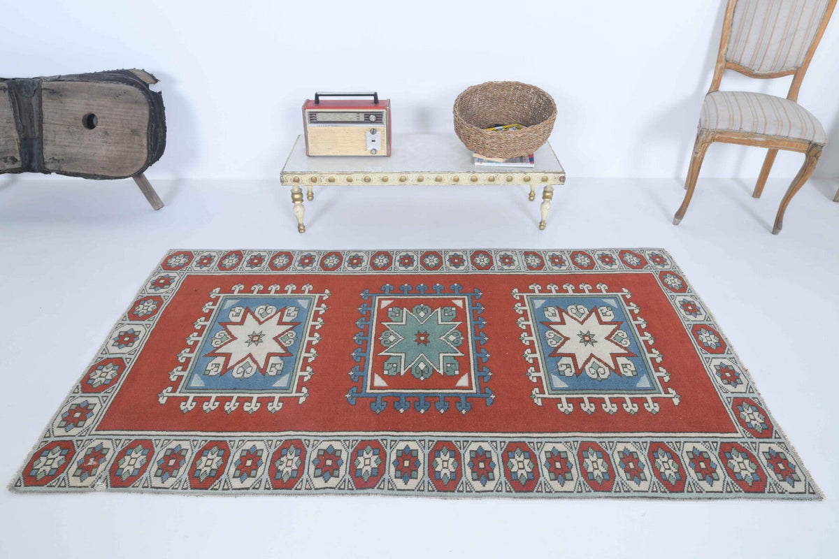 Tek parça el dokuma vintage halı 110x193 cm (2,12 m²) – Pera Halı