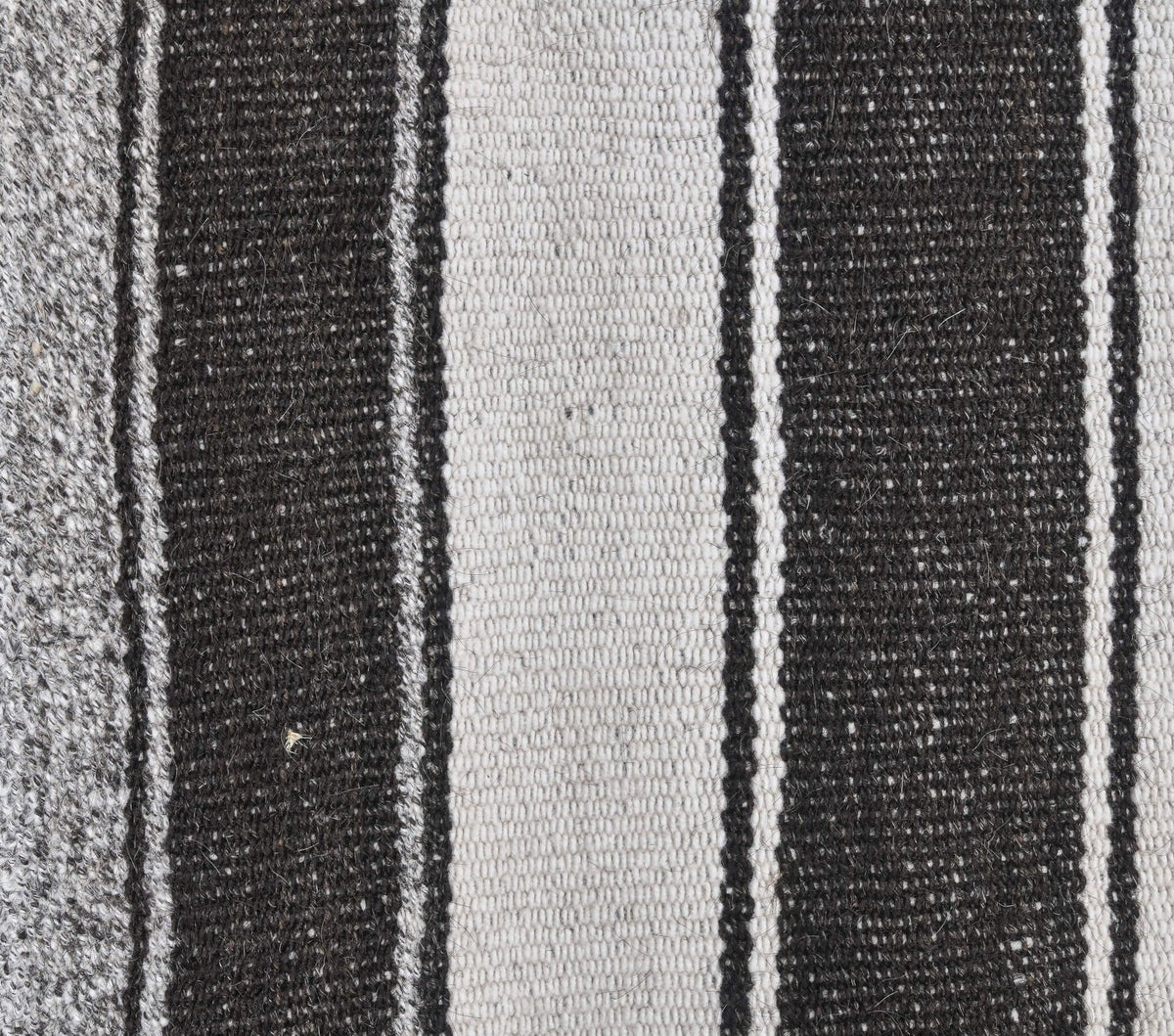 Hattie - Black & White Striped Jute Kilim