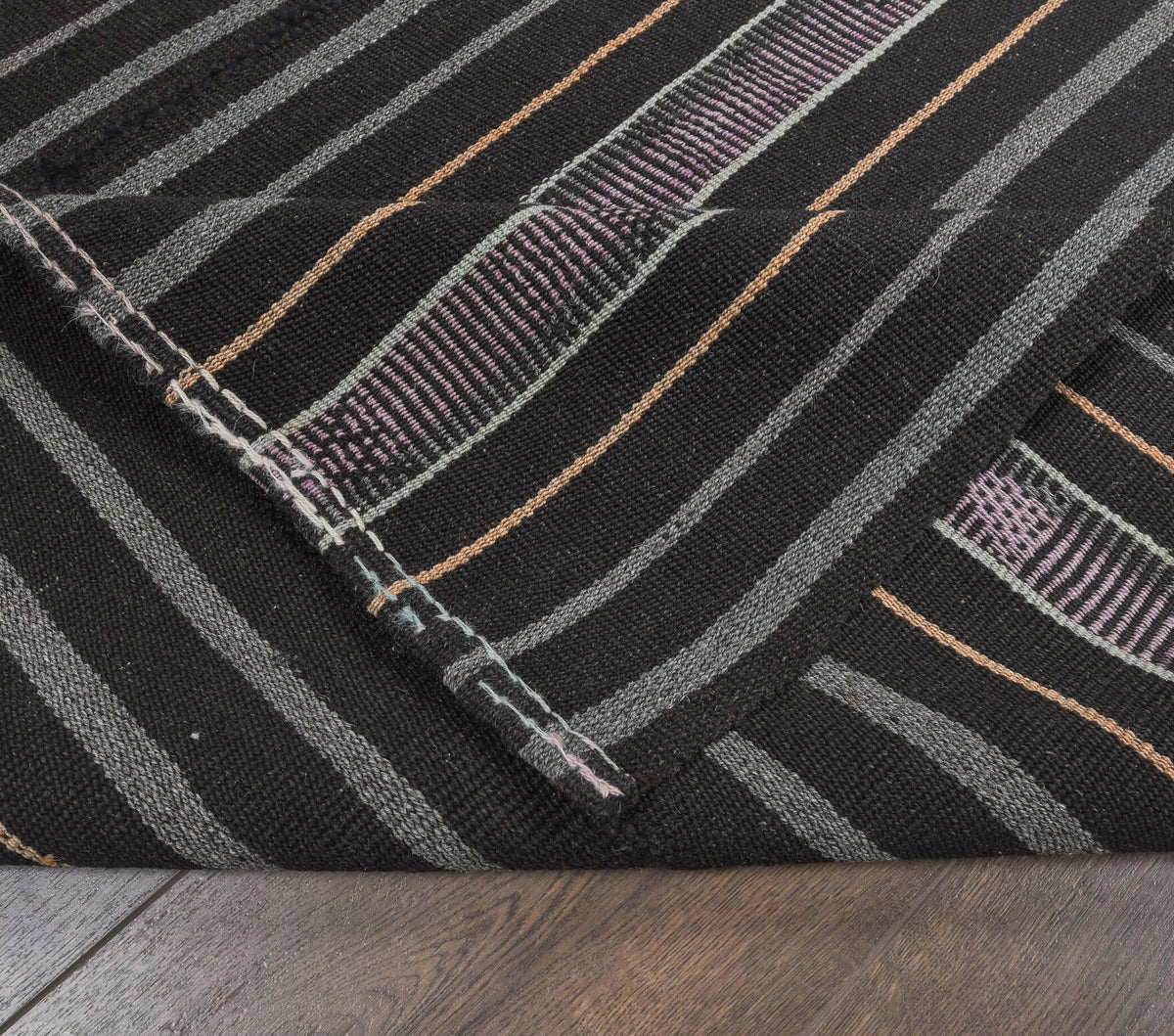 Hazal - Dark Striped Kilim Rug
