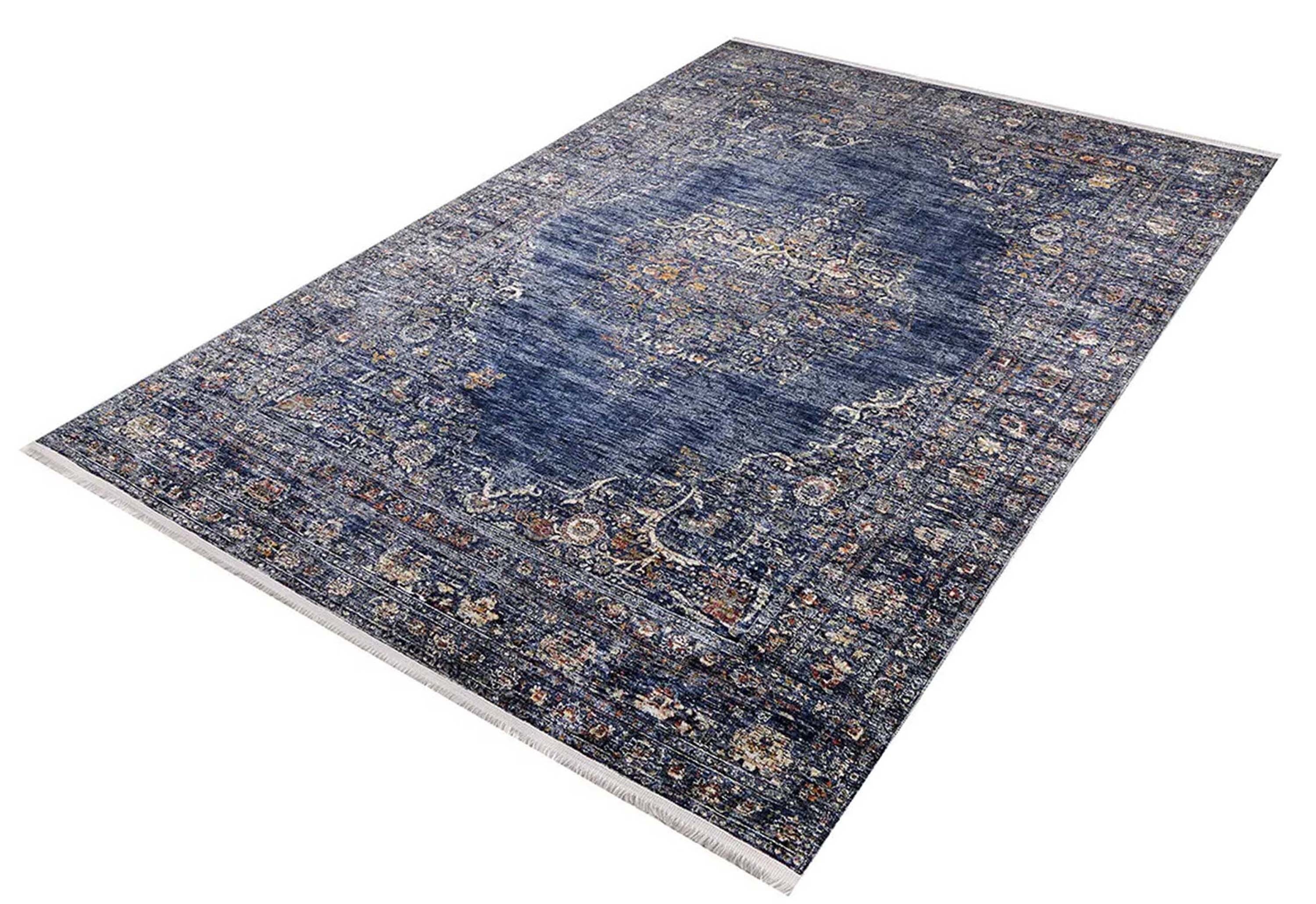 Mavi Madalyon Desenli Halı - Pera Halı