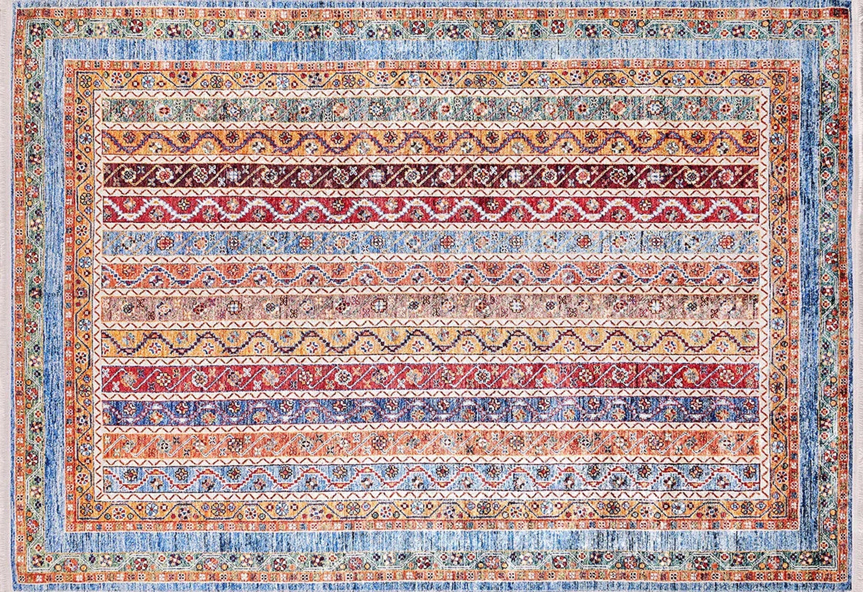 Renkli Çizgili Vintage Halı - Pera Halı