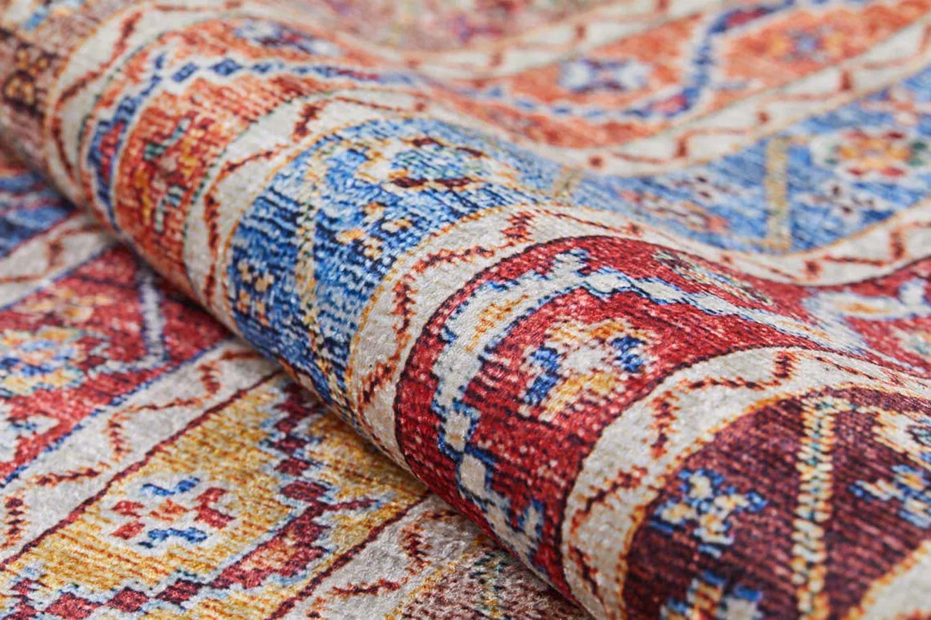 Renkli Çizgili Vintage Halı - Pera Halı