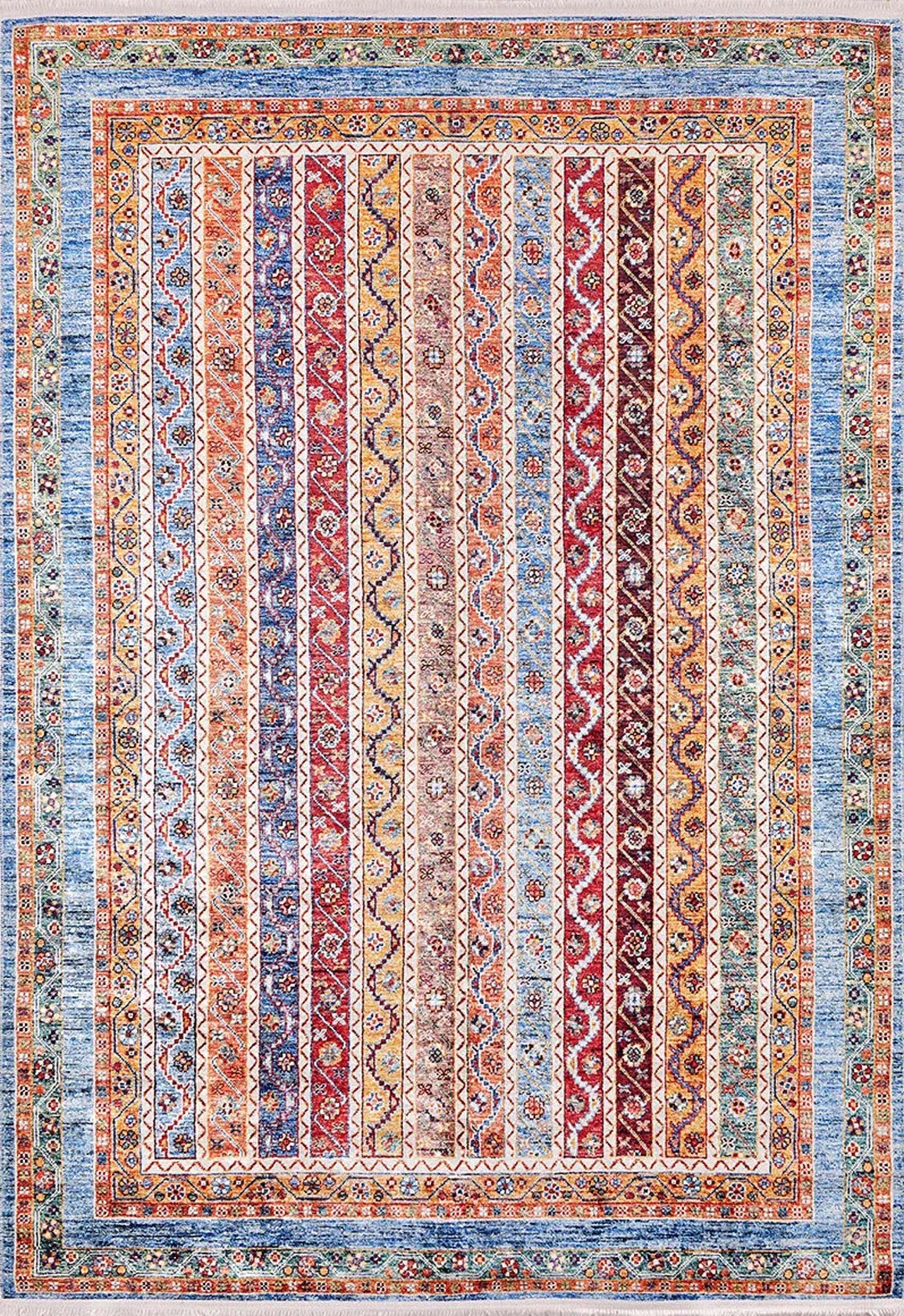 Renkli Çizgili Vintage Halı - Pera Halı