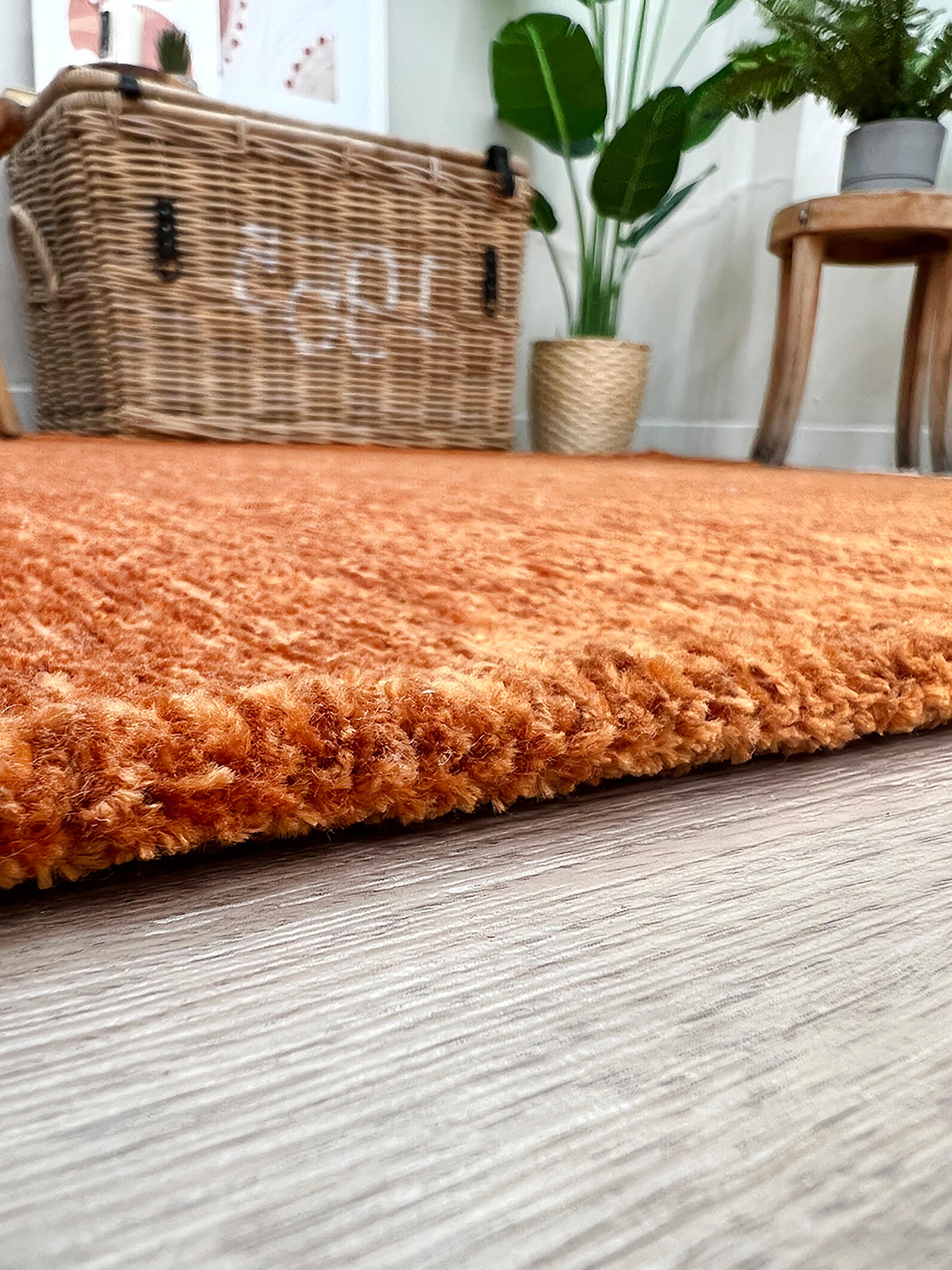 Turuncu Düz Dokuma Modern Bohem Halı - Pera Halı