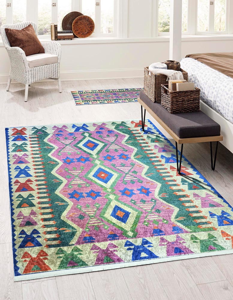 Kilim Çok Renkli Yatak Odası Pera Halı