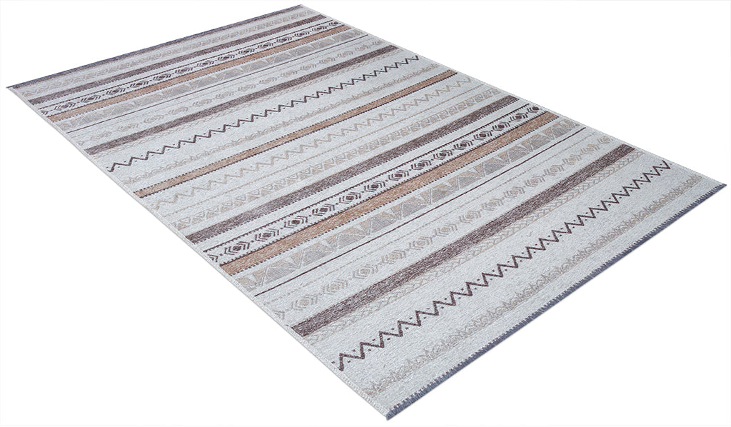 Gri Siyah ve Beyaz Bej Pamuk Polyester Modern İskandinav Yıkanabilir Halı – Antibakteriyel & Antialerjik