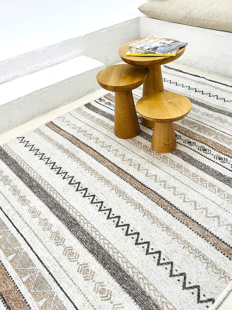 Gri Siyah ve Beyaz Bej Pamuk Polyester Modern İskandinav Yıkanabilir Halı – Antibakteriyel & Antialerjik