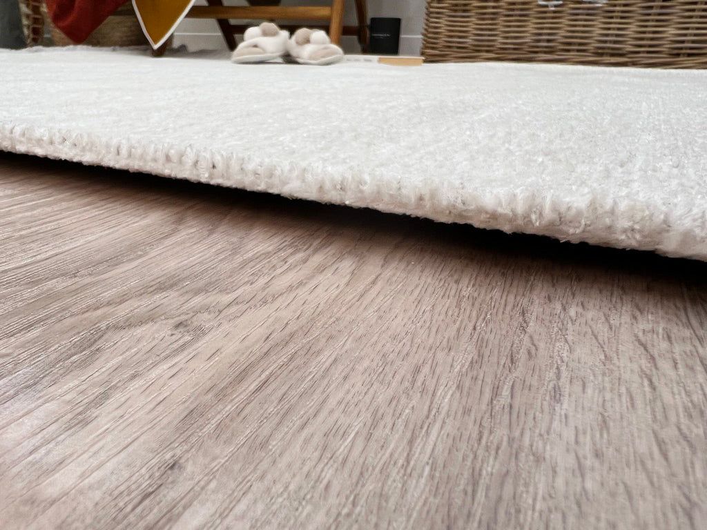 Beyaz Bej Pamuk Polyester Modern Düz Yıkanabilir Antibakteriyel Halı