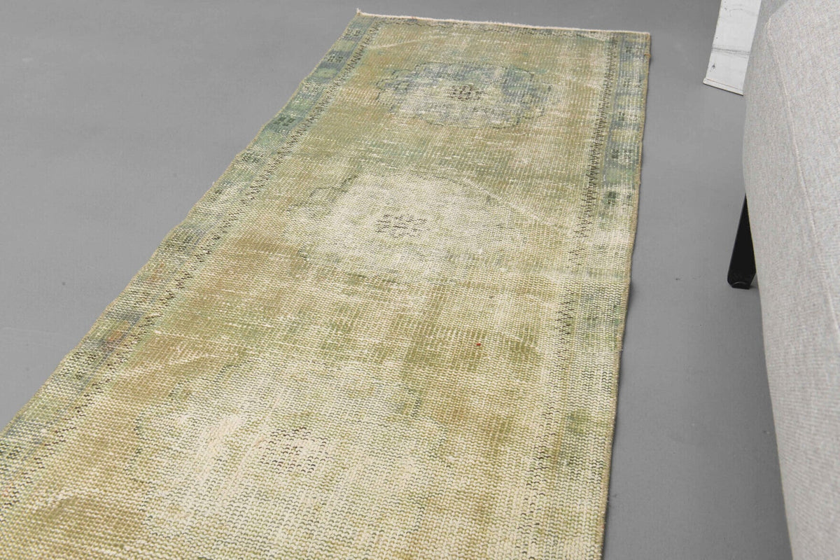 Antre ve koridor için soyut desenli el dokuma vintage yolluk – 65x350 cm