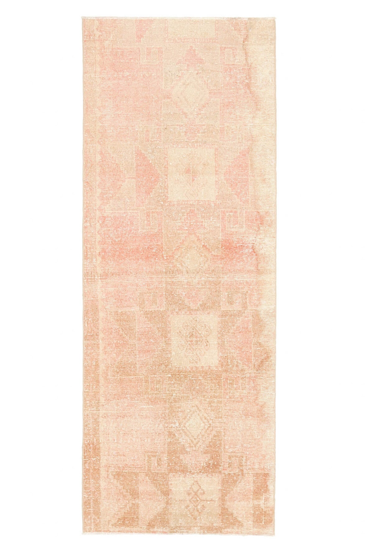 El yapımı vintage yolluk 86x229 cm oryantal desenli yün