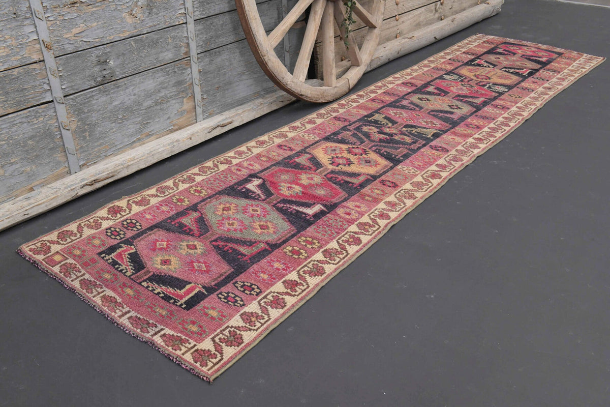 Tek parça el dokuma vintage yolluk 86x341 cm (2,93 m²) – Pera Halı