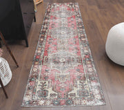 El yapımı vintage yolluk 79x284 cm oryantal desenli yün - detay görünümü