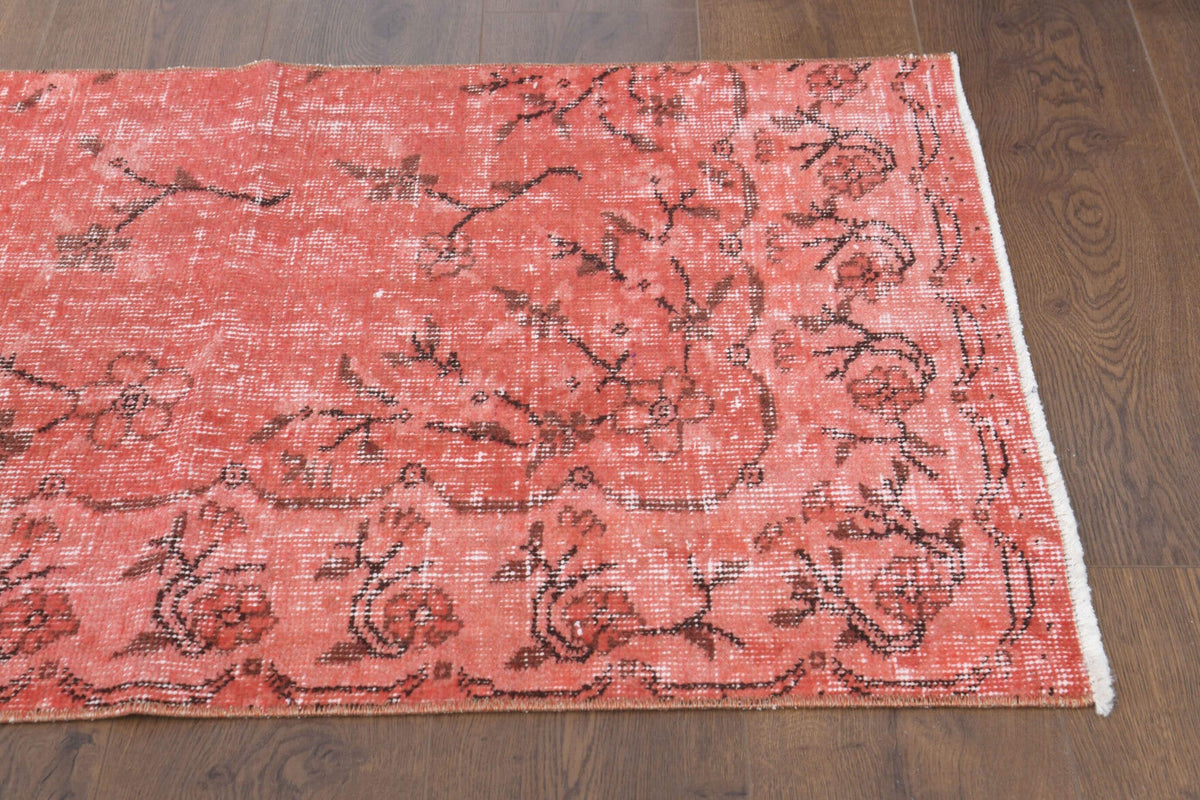 Antre ve koridor için çiçek desenli el dokuma vintage yolluk – 70x258 cm