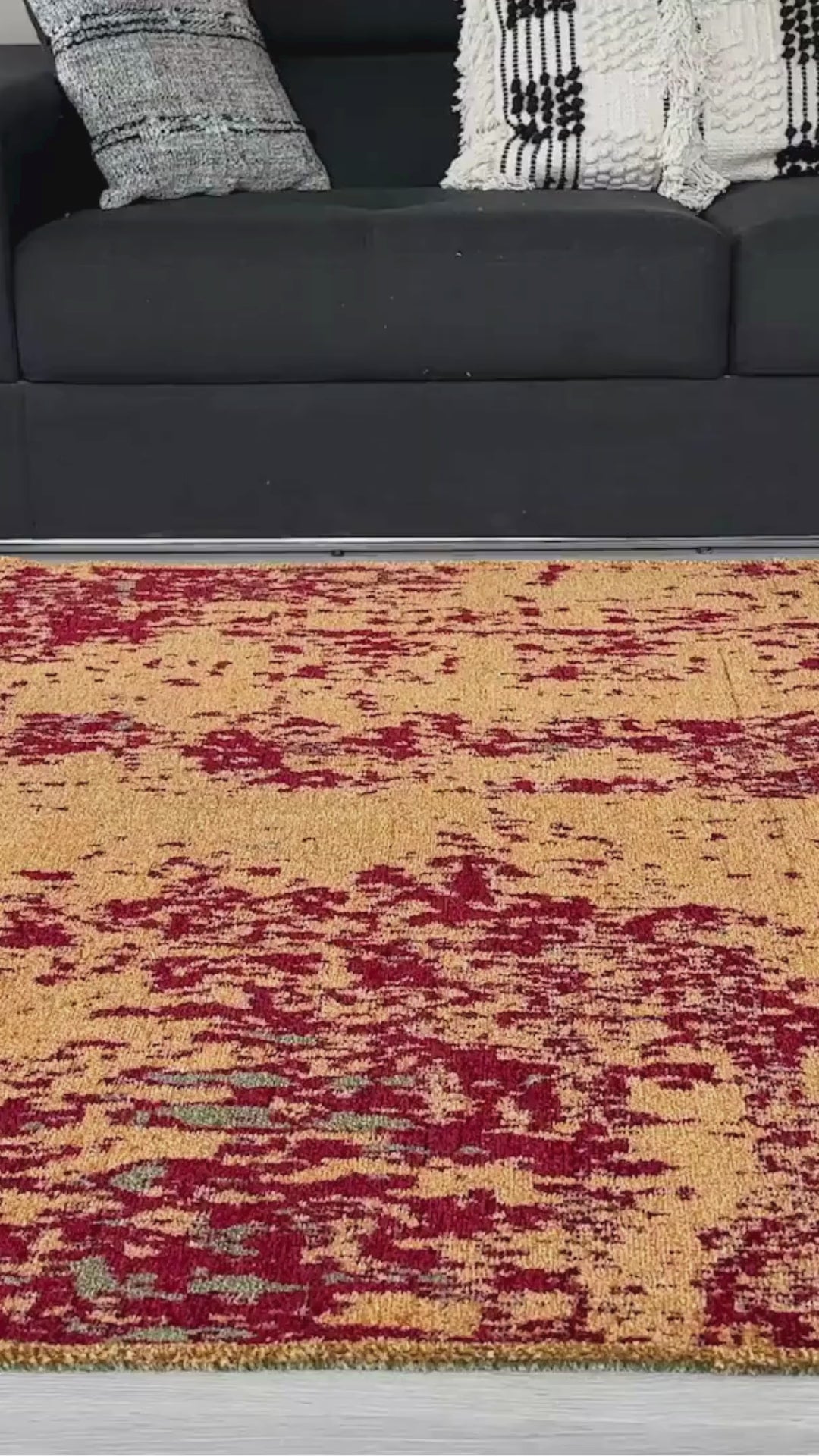 Videoyu yükle: Kırmızı Yeşil Çift Taraflı Modern Yıkanabilir Antibakteriyel Halı